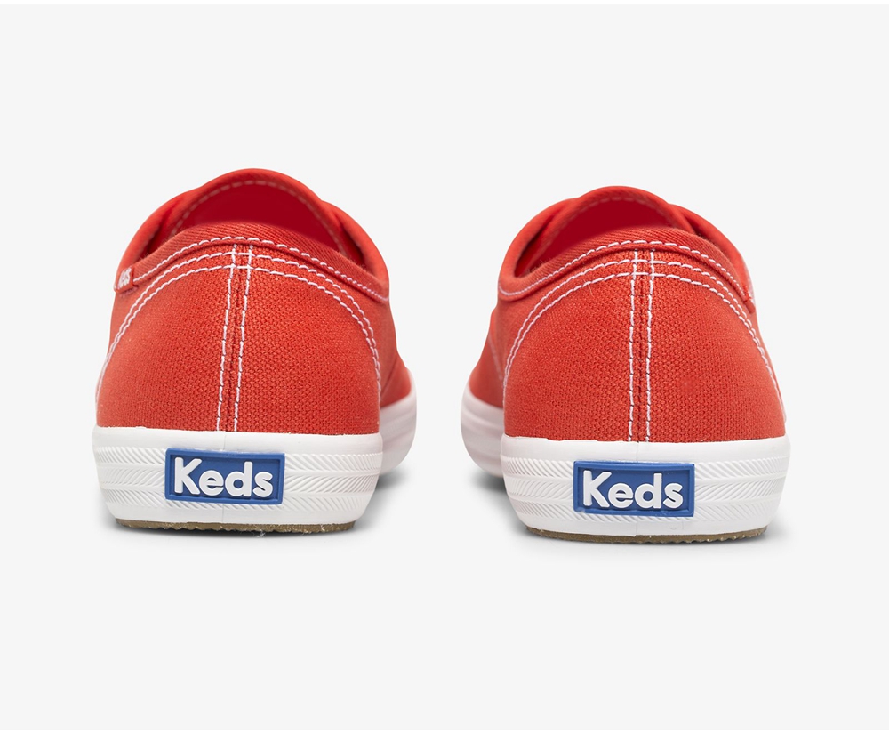 Keds Sneakers Red - Champion Organic Cotton Canvas - Womens FEVHZI-754